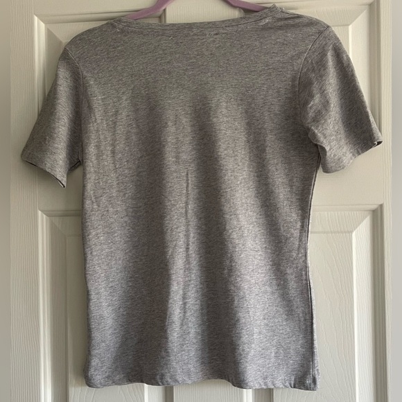 NWT Philosophy REPUBLIC Clothing Heather Gray Ruffle Pocket Tee Shirt Size XS M - Picture 2 of 6